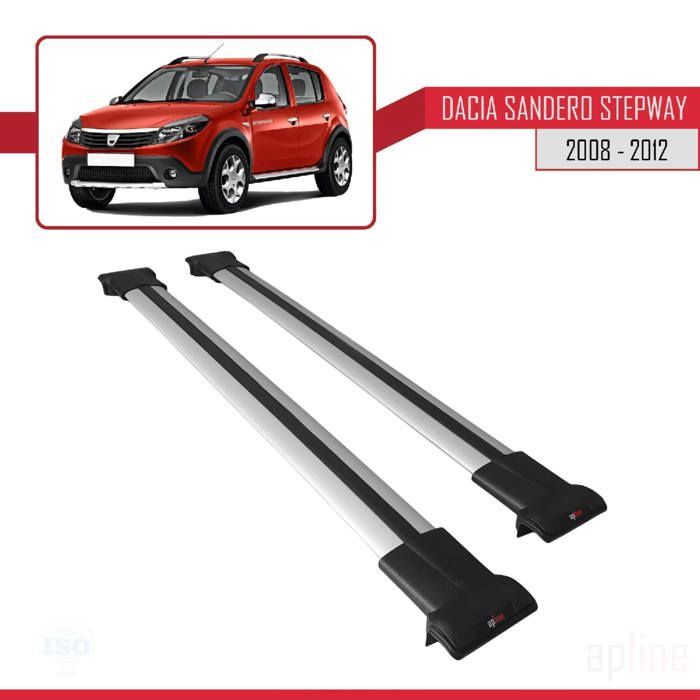 Pour Dacia Sandero STEPWAY 2012-2020 Barres de Toit Railing Porte-Bagages de voiture FLY Modèle GRIS 1720