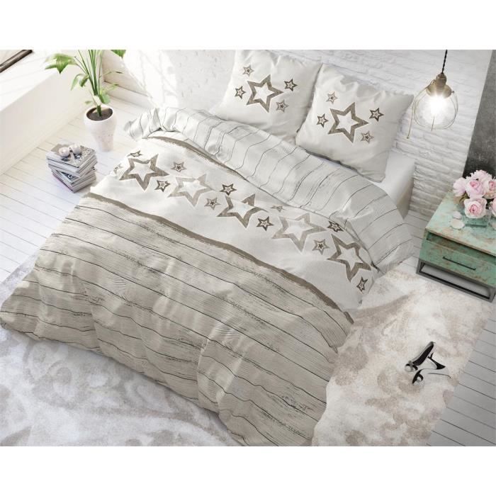 Rosa SLEEP TIME Housse De Couette Coton I Love Paris 220cm x 240cm avec 2 taie doreiller 60cm x 70cm