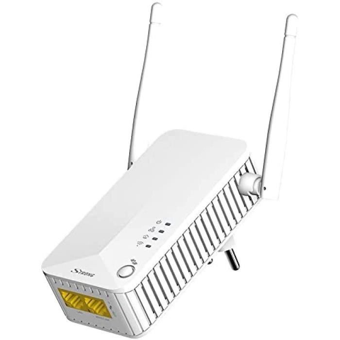 Prise CPL WiFi 500 Mbits, Etendre réseau WiFi, Compatible Box Internet,  Idéal Multi TV, Streaming HD, Aucune Configuration, P[J265]