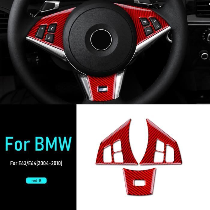 B - Autocollant de cadre de commutateur de bouton de volant de voiture, en  Fiber de carbone pour BMW E63 E64 - Cdiscount Auto