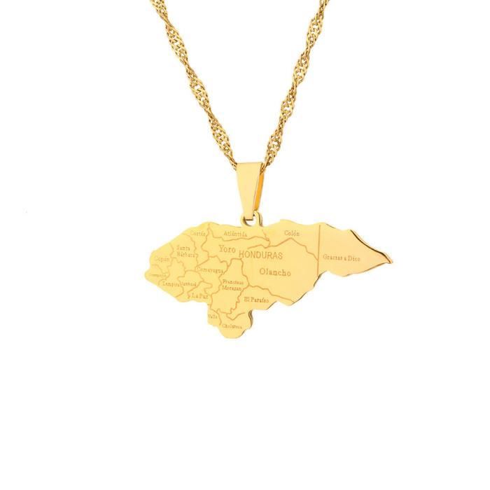 Collier Pendentif Carte De France - Bijou Fin Minimaliste Avec Chaîne 45 Ou 60 Cm - Idéal Cadeau Personnalisé - 10