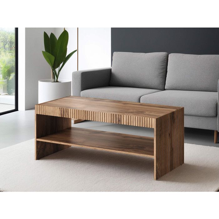 Come - table basse - effet bois - 1 niche - 120 cm - Bois Come - table basse - effet bois - 1 niche - 120 cm - Bois