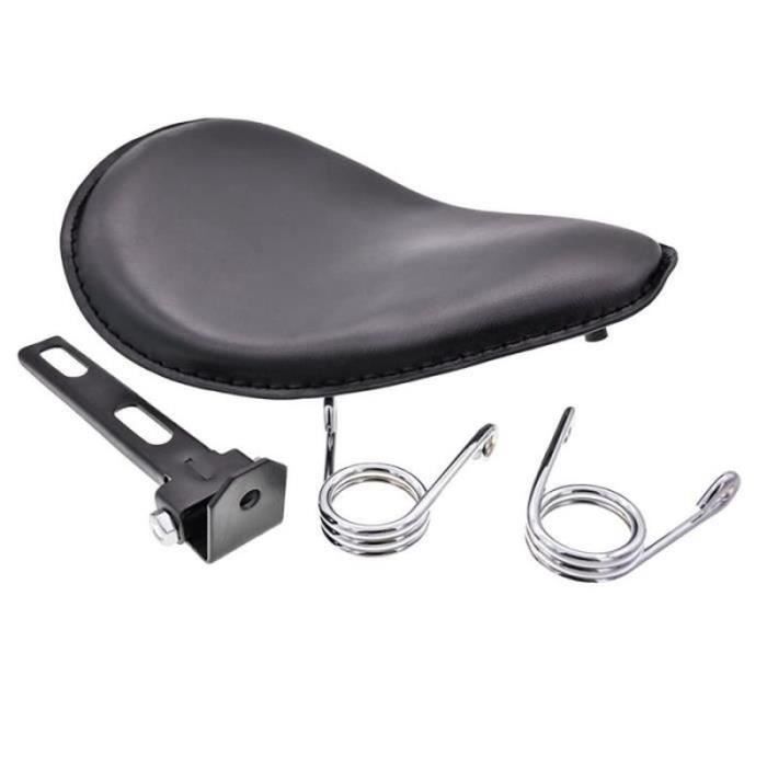 Siège De Selle Moto Rétro Avec Ressorts - Coussin En Cuir PU, Pour Custom, Bobber, Chopper, Universel, Installation Facile