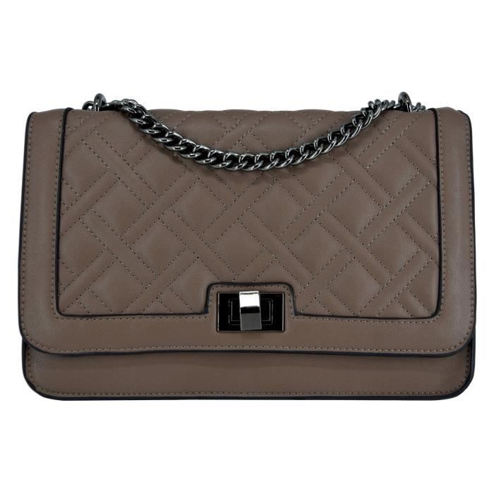 CRAZYCHIC Sac Bandouli re Cha ne Cuir Matelass Femme Sac Main