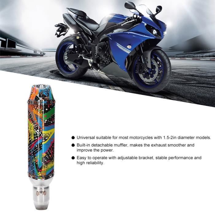 Janasiba Universel Moto Modifié 2/50mm Tuyau D'échappement