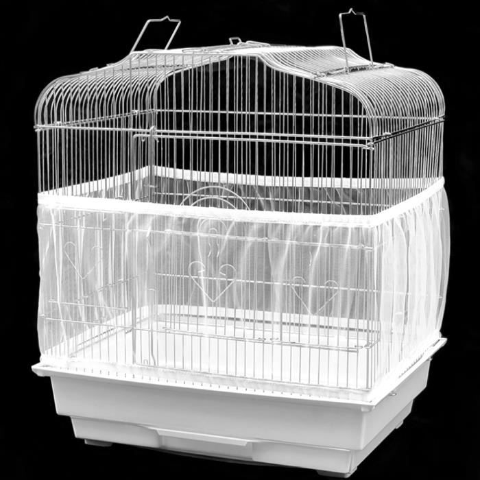 Meilleurs prix pour Accessoire pour cage à oiseaux Lavable en machine Filet aéré en tissu Filet Protège-graines (Blanc) animalerie cage