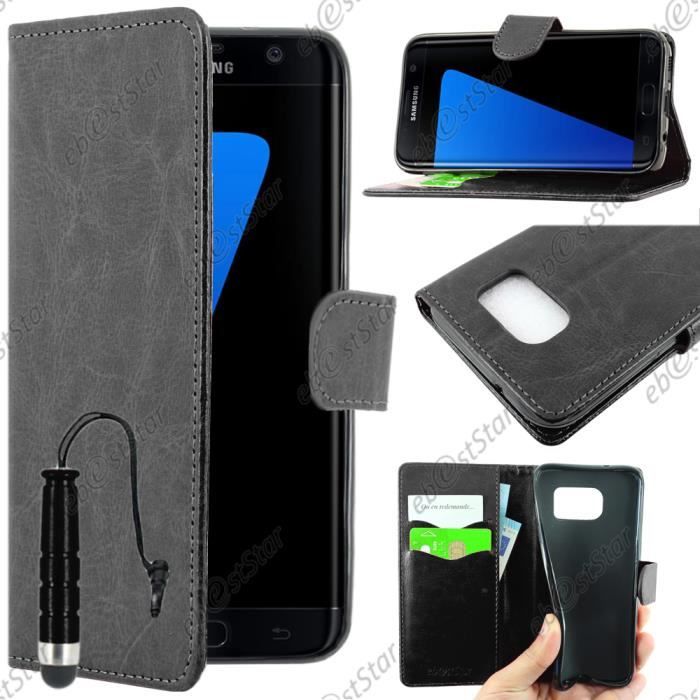 Nadoli Portefeuille Cas pour Samsung Galaxy S7 Edge,Unique Luxe 9 Fentes pour Cartes Désign Fermeture éclair Pu Cuir Magnétique Dragonne Flip Housse Coque à Rabat avec Supporter 