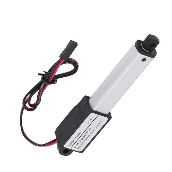 Mini Actionneur Linéaire Électrique 12V - 10mm Course, 64N Force, Aluminium ABS, IP54, Pour Portes, Tables, Agriculture
