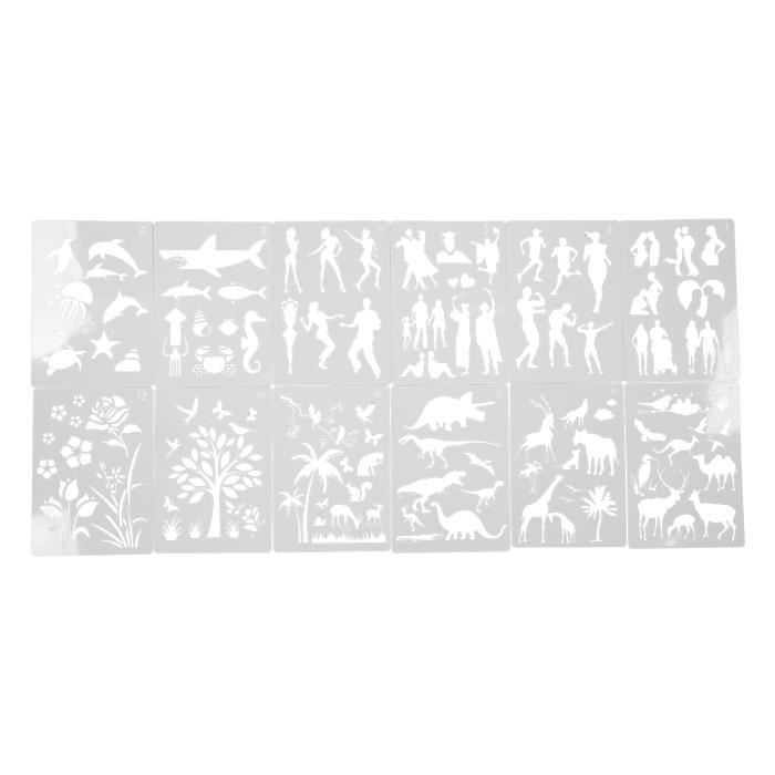 Pochoir Dessin Peinture, 20 Pièces Pochoirs de Dessin d'Enfant