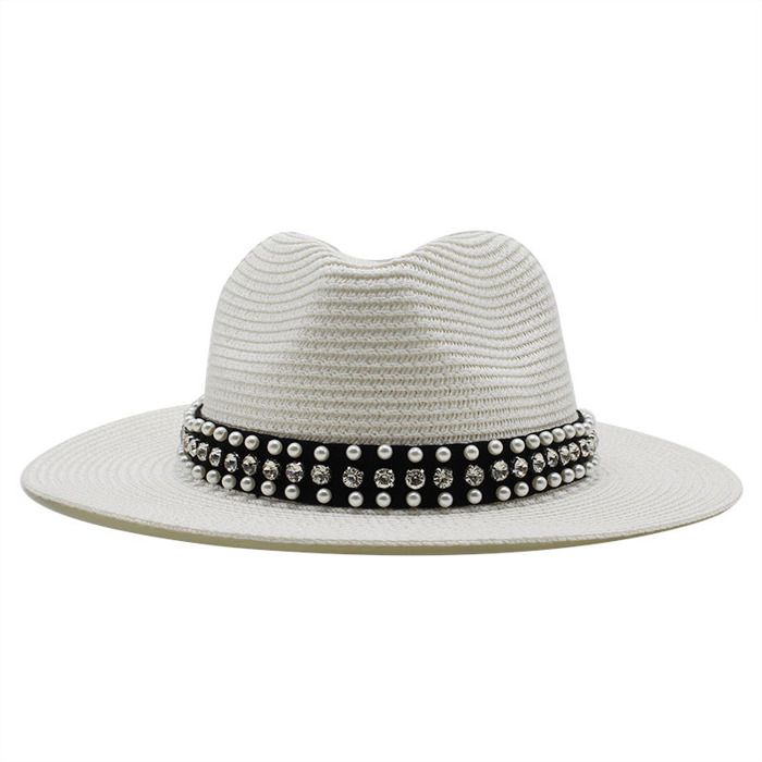 Chapeau Panama Pliable En Paille - Style Fedora Beige - Taille 58cm Unisexe