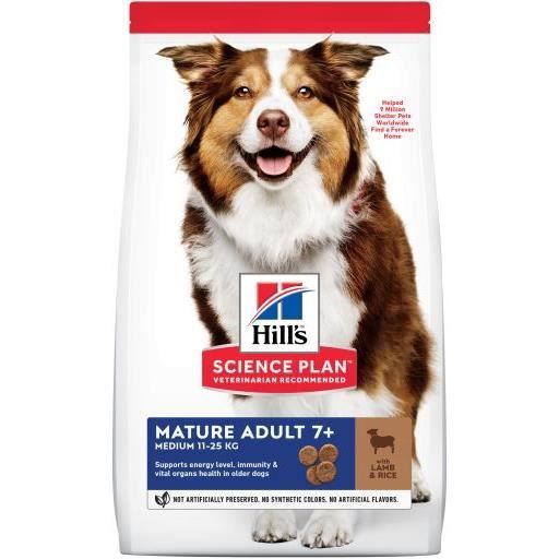 Meilleurs prix pour Hill's Science Plan Medium Mature Adult 7+ à l' Agneau & Riz | 14 KG
