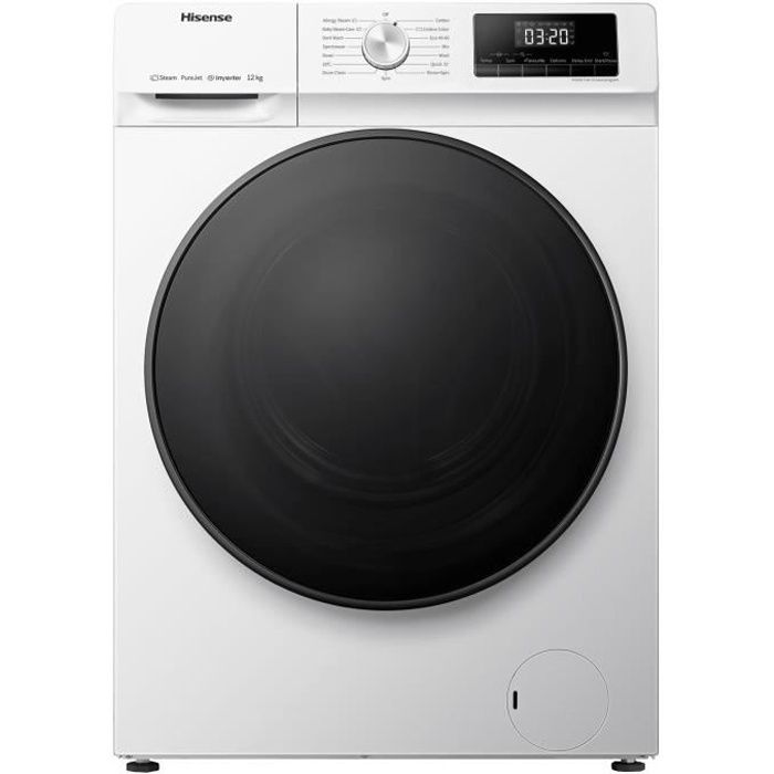 Lave-linge hublot - HISENSE - WFQA1214EVJM - 12kg - 1400tr/min - Purejet Steam - Hisense