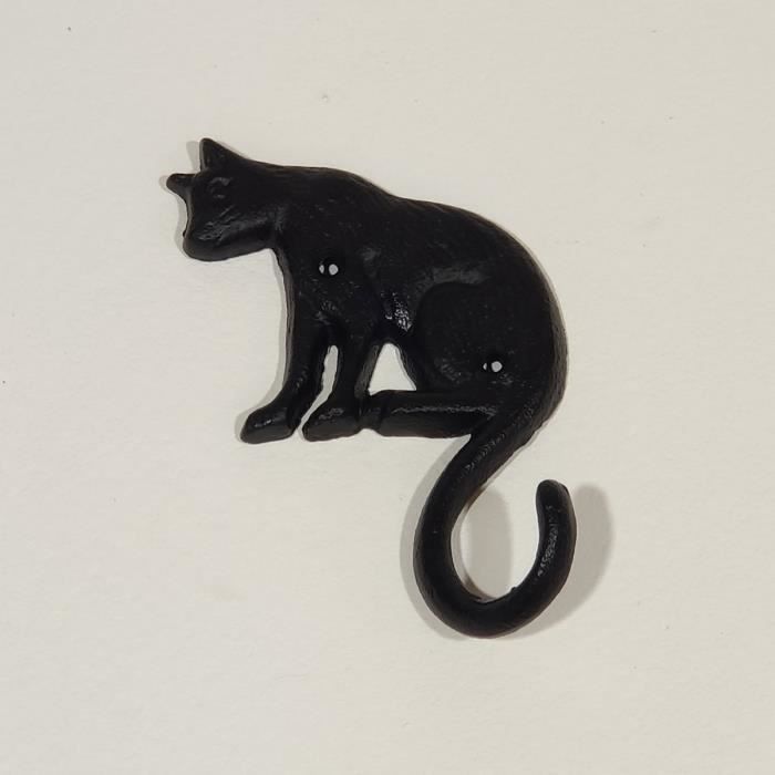 Patère porte manteau en fonte en forme de chat
