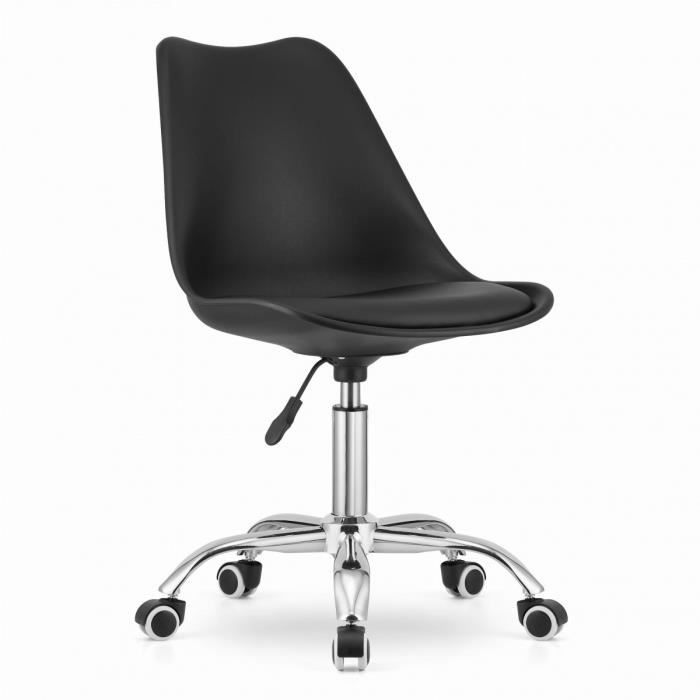 albad - fauteuil pivotant style moderne bureau/chambre d'ado - 91.5x48x43 cm - chaise de bureau - noir 48x43x91,5