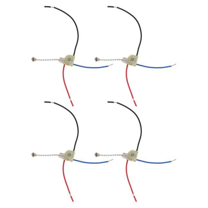 Interrupteur à Chaîne Perles - 3 Voies, 3 Bornes, Style Rétro Pour Applique Murale, Ventilateur Ou éclairage