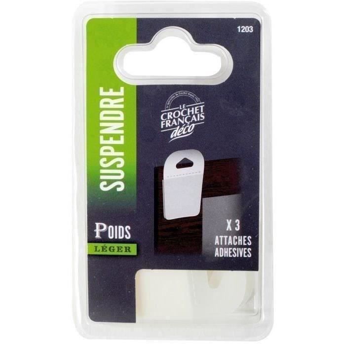 LE CROCHET FRANCAIS - Attache adhésive blister x3 1203