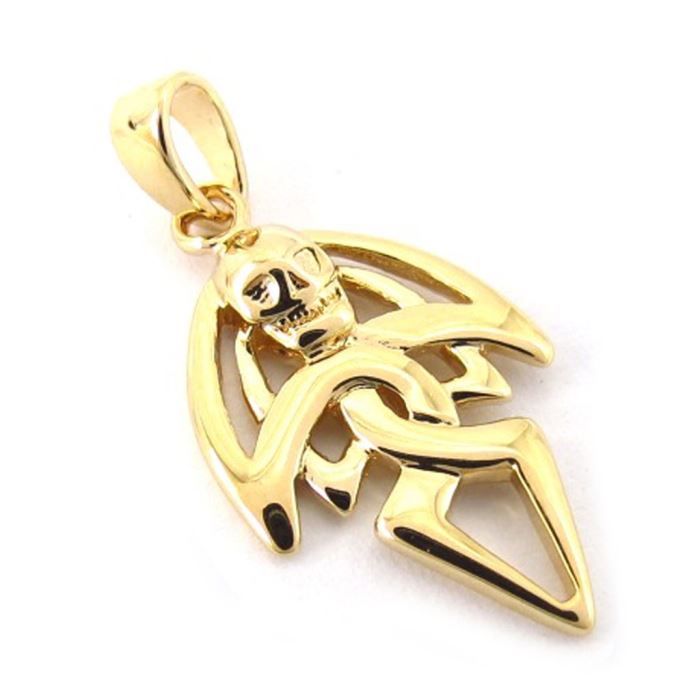 Collier doré avec pendentif tête de mort