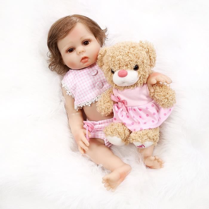 Poupée Américaine Garçon Réaliste Poupées Bébé Reborn Poupée Noire Réaliste Silicone Corps Entier 22 Pouces Jouet Lavable Anatomiquement Correct