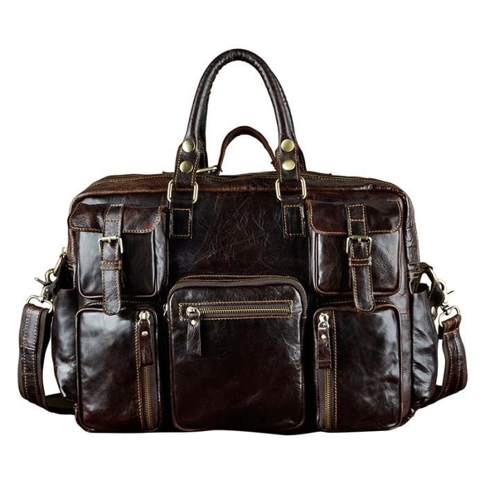 ANCIENNE SACOCHE SUDHAUS Cuir Crocodile Noir & Gris - FR