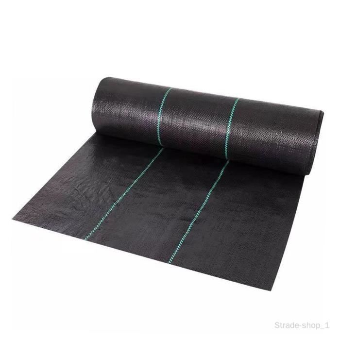 Toile Anti-Mauvaises Herbes Pour Jardin – Noire, Avec 8 Piquets, Polypropylène (Tailles 120x120 Cm Ou 150x150 Cm)