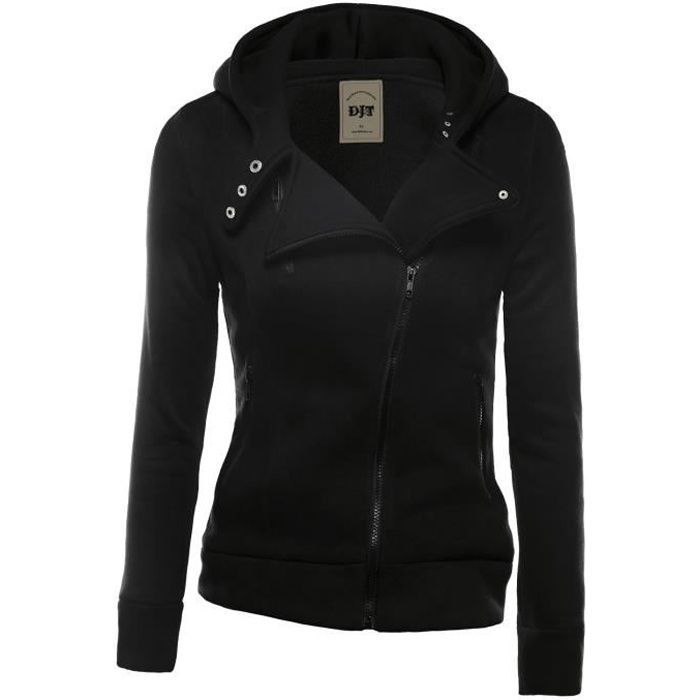 Veste noir femme capuche clearance