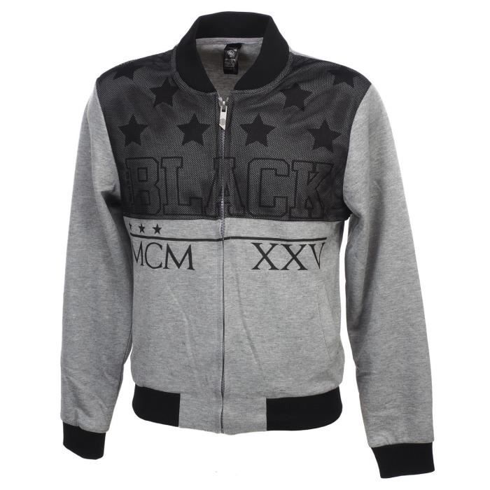 Sweats vestes zippée Azipu grc/blk fz sweat - Rivaldi black Gris chiné ...