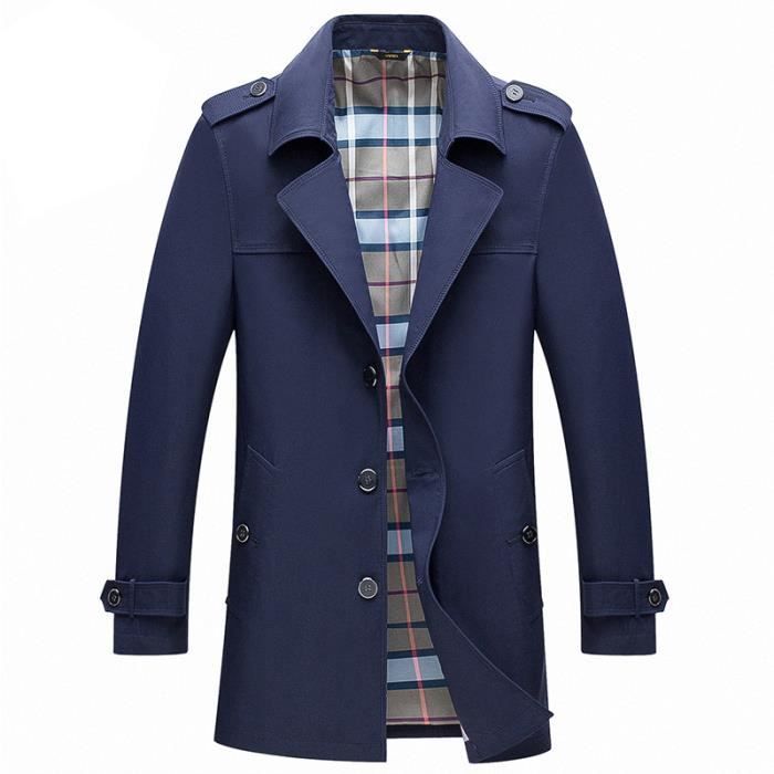 Trench coat hotsell homme bleu marine