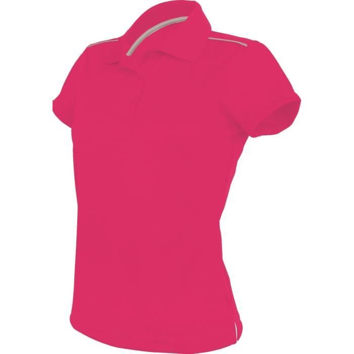 Polo femme sport PA481 rose fuchsia manches courtes Rose