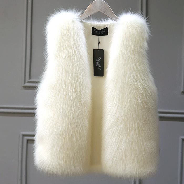 Gilet 2025 fourrure blanche