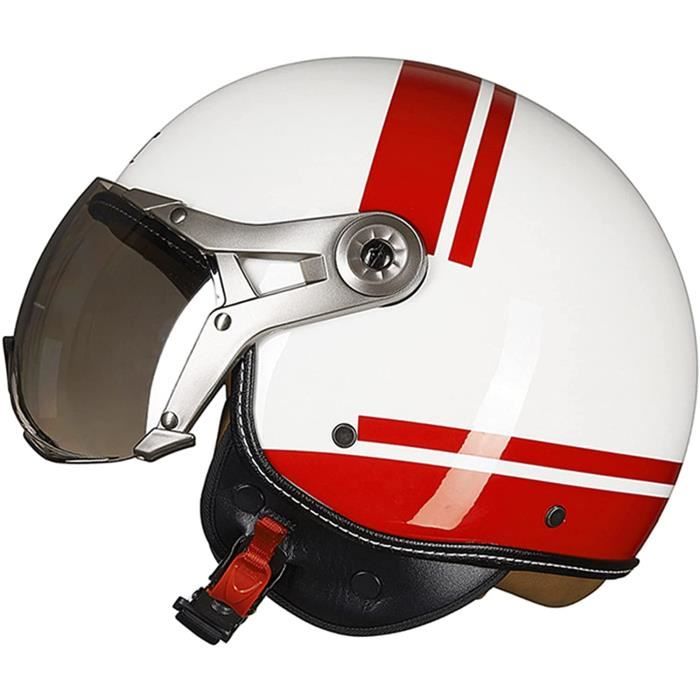 Casque De Moto Vintage À Visage Ouvert Casque De Moto Jet Crash