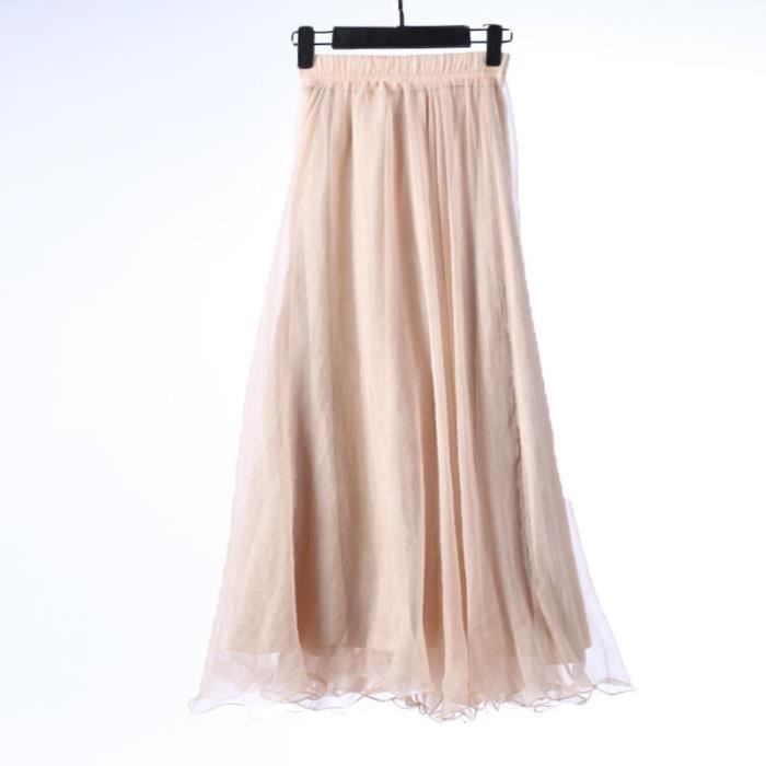 Jupe longue mousseline de store soie