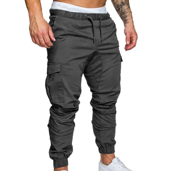 CMTOP Pantalons de survêtement pour Hommes Élastique Respirant Confortable Pantalon de Sport décontracté Pantalon de Course léger Couture latérale Gym Jogging