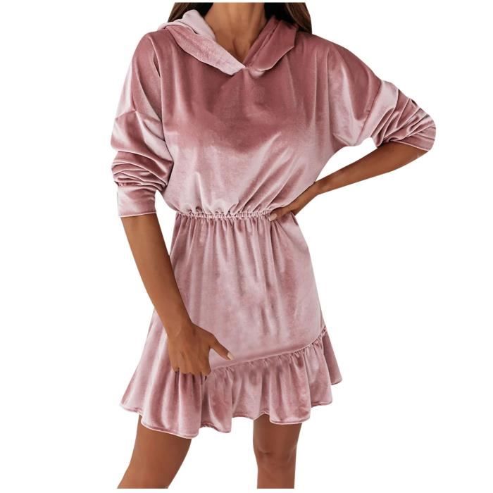 Robe Pull à Capuche Femme 2025 - Tunique Longue Manches Longues Avec Ourlet Fendu, Confortable Pour Hiver, Quotidien Ou Randonnée