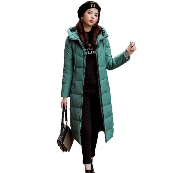 Doudoune Duvet Femme Doudoune Longue a Capuche Doudoune Rembourree Matelassee Doudoune Elegant Slim Hoodie Doudoune Vert Vert Cdiscount Pret a Porter