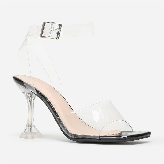 sandale transparente petit talon