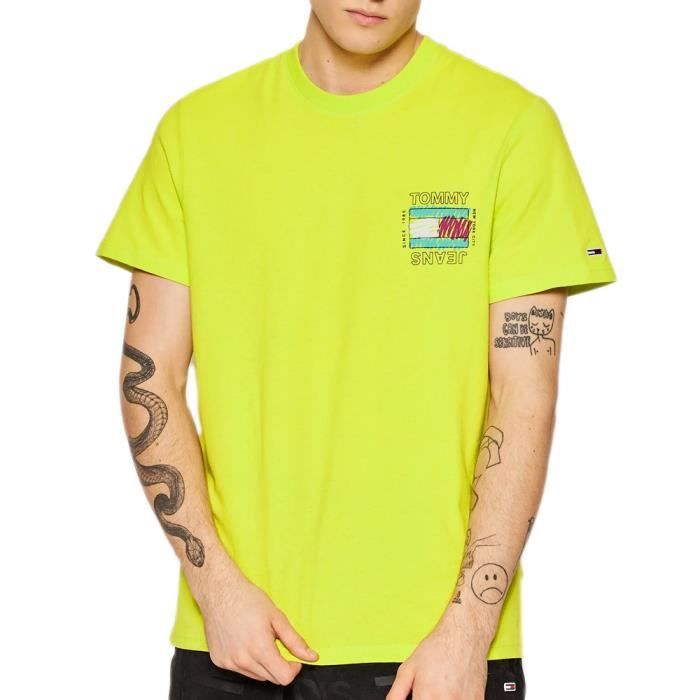 T shirt vert fluo homme sales