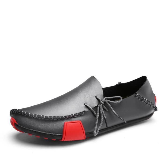 Mocassins Homme Cuir Respirants - Chaussures Bateau Conduite Casual Loafers Confortables