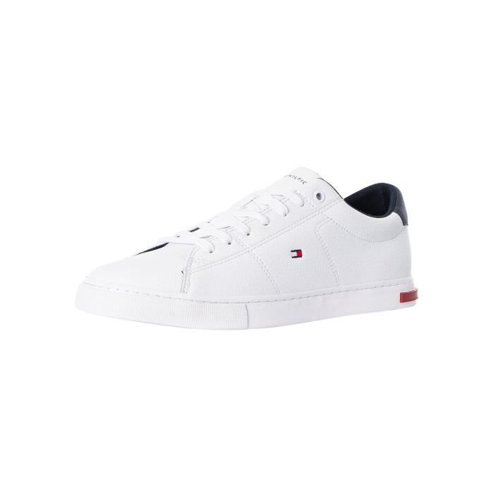 Tommy Hilfiger Tommy Hilfiger Pour des hommes Baskets Essential en cuir blanc