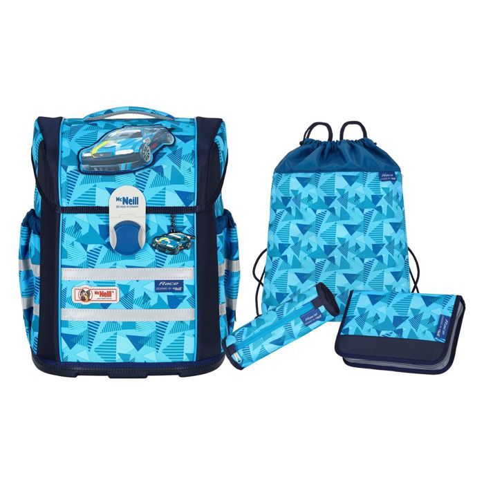 McNeill Sac décole bleu turquoise pour fille et garçon - Ergo Mac Set 4 pièces Race 117501