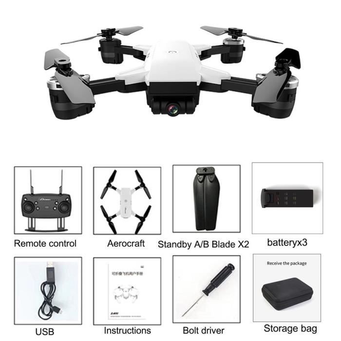 Drone pliable JD 20 avec cam ra Wifi HD t l command 4 axes