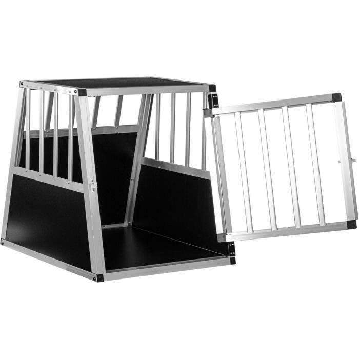 Comparer les prix de Cage de transport pour chien petstuff® - Taille M - 54 x 69 x 60 cm - Aluminium - Paroi arrière 75°