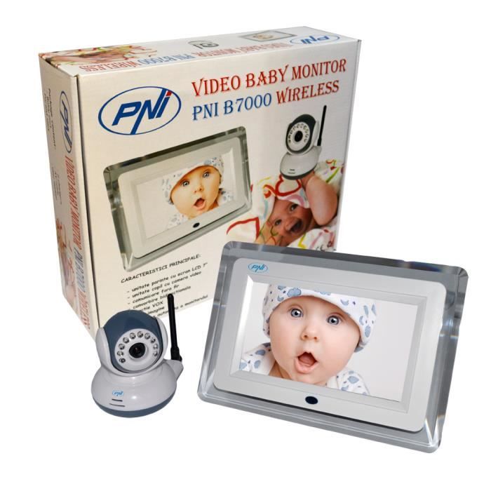 vision nocturne Babyphone vidéo sans fil PNI B7000 LCD de 7 pouces écran 