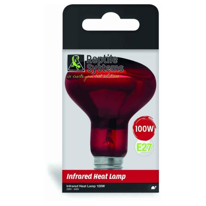 Meilleurs prix pour Reptile Systems - Lampe Infrared Heat Lamp E27 pour Reptiles - 100W
