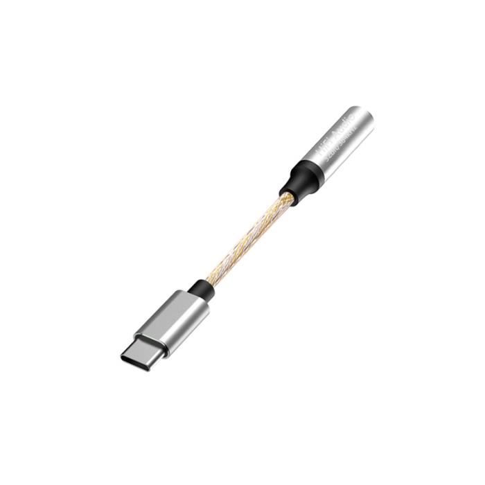 Adaptateur Type-C Vers 3.5mm Amplificateur Casque HiFi CS46L41 DAC - Câble Audio Décodage Numérique