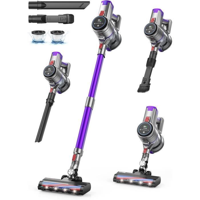 Aspirateur Sans Fil Vozascly F10 Flex 400W 38KPa - 60 Min Autonomie, Léger, Tuyau Pliable, 3 En 1 - 12