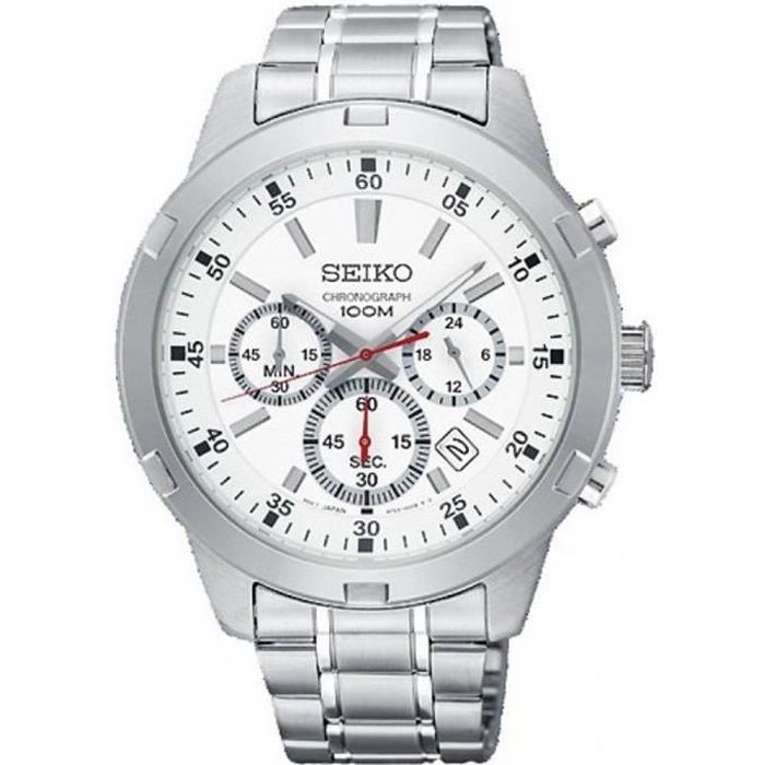 Seiko Homme 43.6mm Bracelet Boitier Acier Inoxydable Quartz