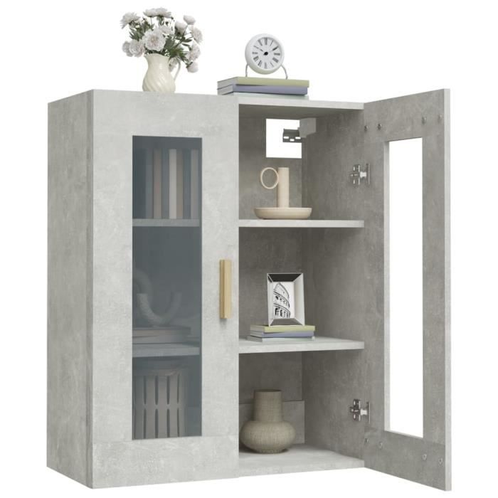 YID Armoire murale suspendue Gris béton 69,5x34x90 cm