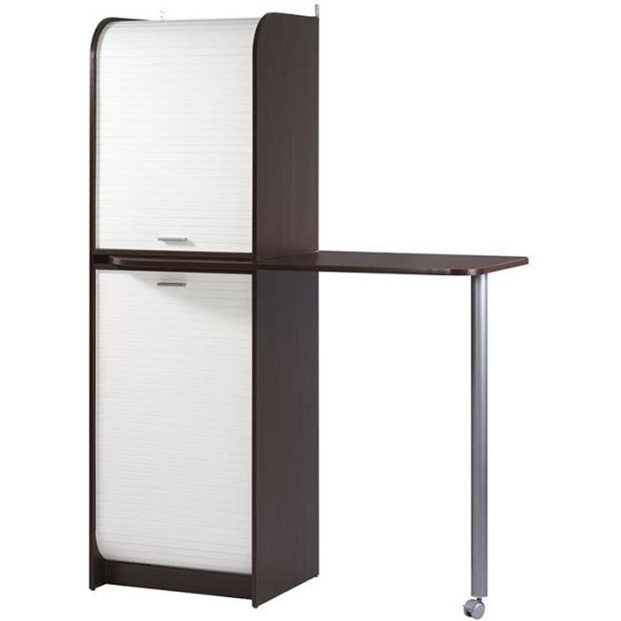 colonne de rangement avec plateau pivotant wenge vina l 131 x l 60 x h 181 cm achat vente elements colonne colonne de rangement avec p bois cdiscount
