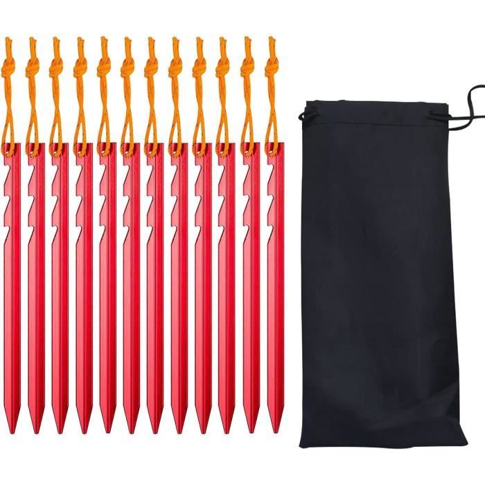 Lot De 5 Sardines De Tente En Acier - 30cm, Pour Camping, Fixation Solide, Avec Sac De Rangement