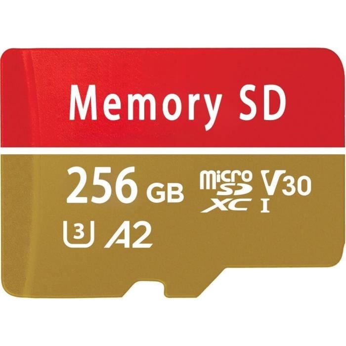 Carte Sd, Carte Micro Sd 256 Go Vitesse Élevée Carte Memoire Ultra Hd Sd Card Grande Capacité
